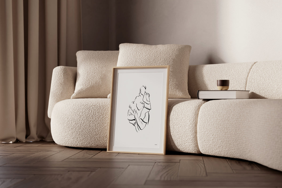 Custom minimalist line art portrait — Entrelinhas by RIMA lab