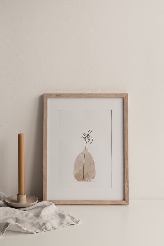 Lily minimalist illustration print, Herbário RIMA lab