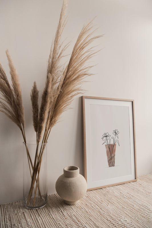 Daffodil minimalist illustration print, Herbário RIMA lab