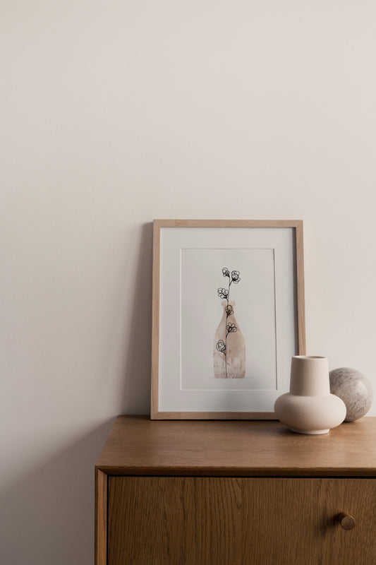Cotton plant minimalist illustration print, Herbário RIMA lab