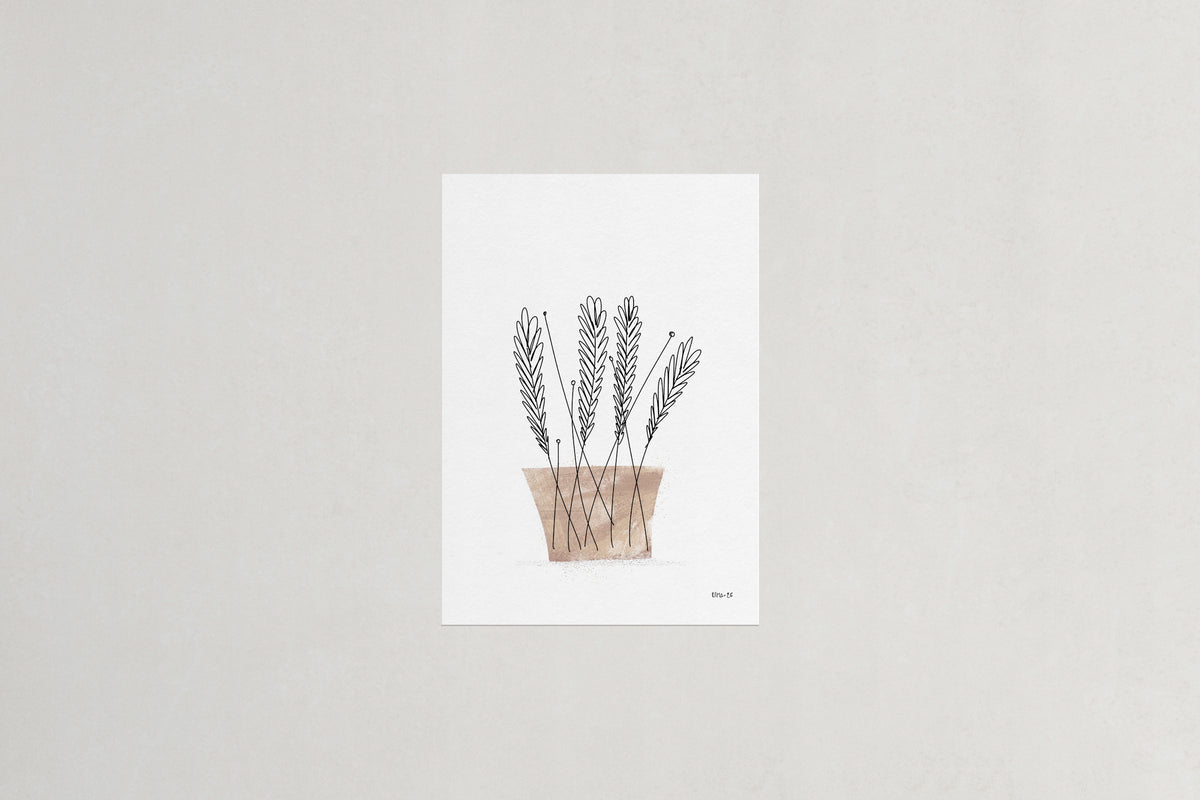 Wheat botanical art print, Herbário by RIMA lab