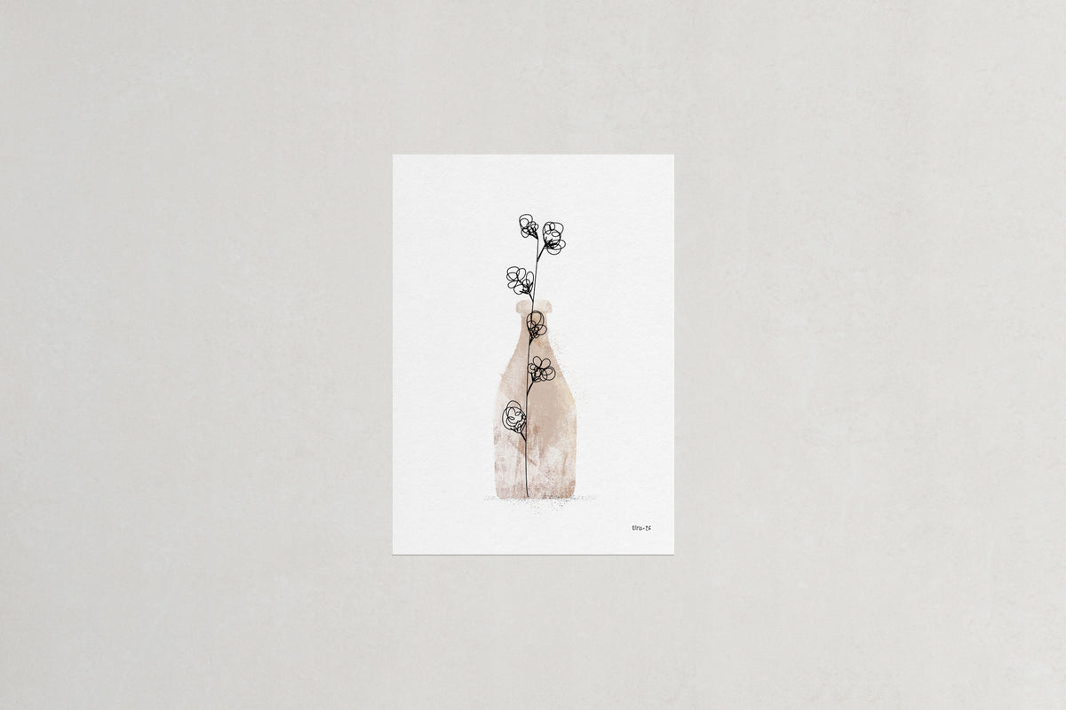 Cotton plant botanical art print, Herbário by RIMA lab
