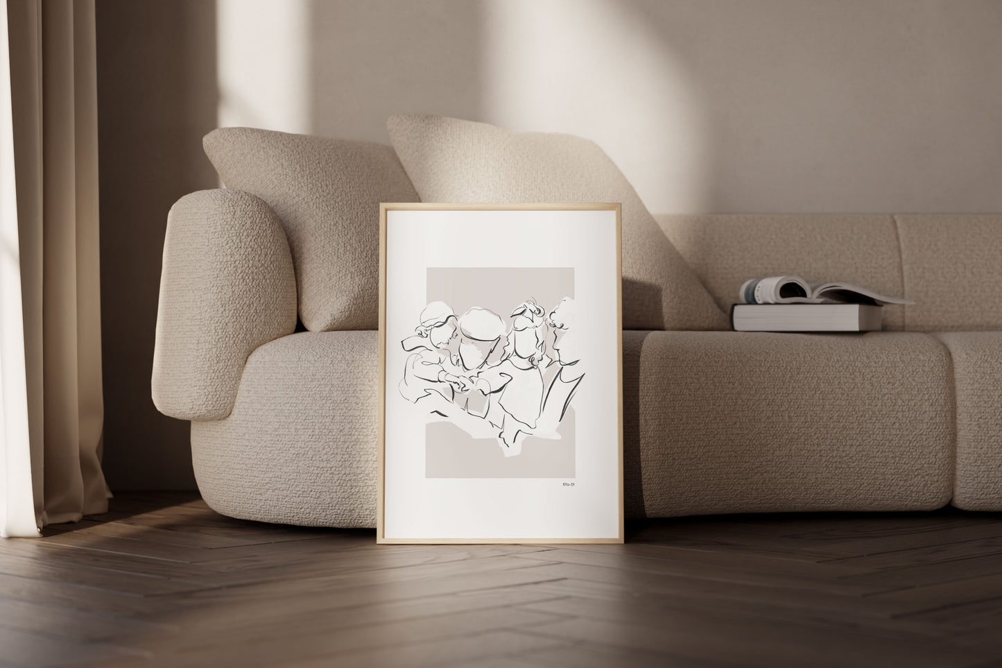 Line art portrait with colour wash — Entrelinhas by RIMA lab