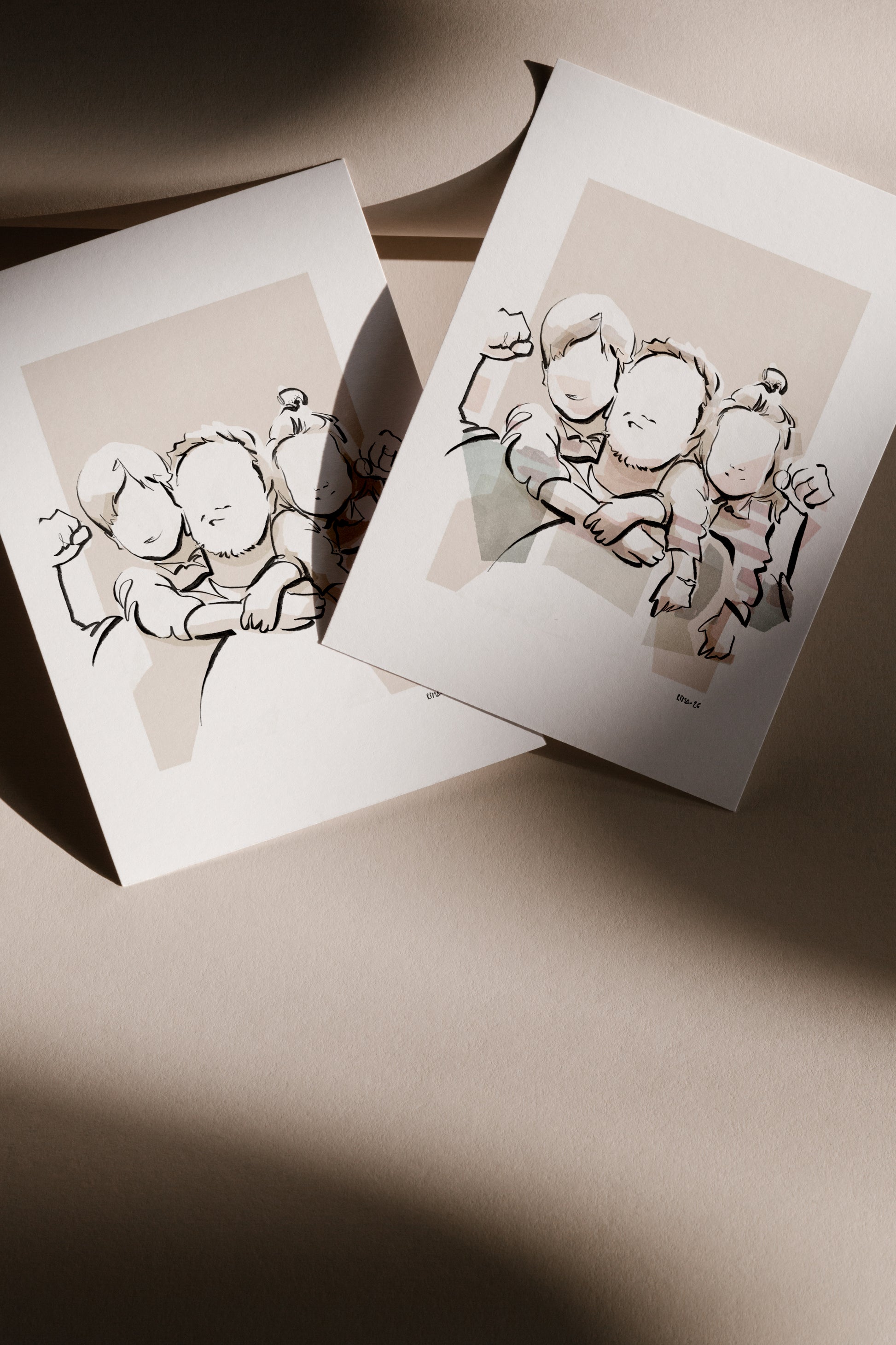 Minimalist line art portrait with colour detail — RIMA lab