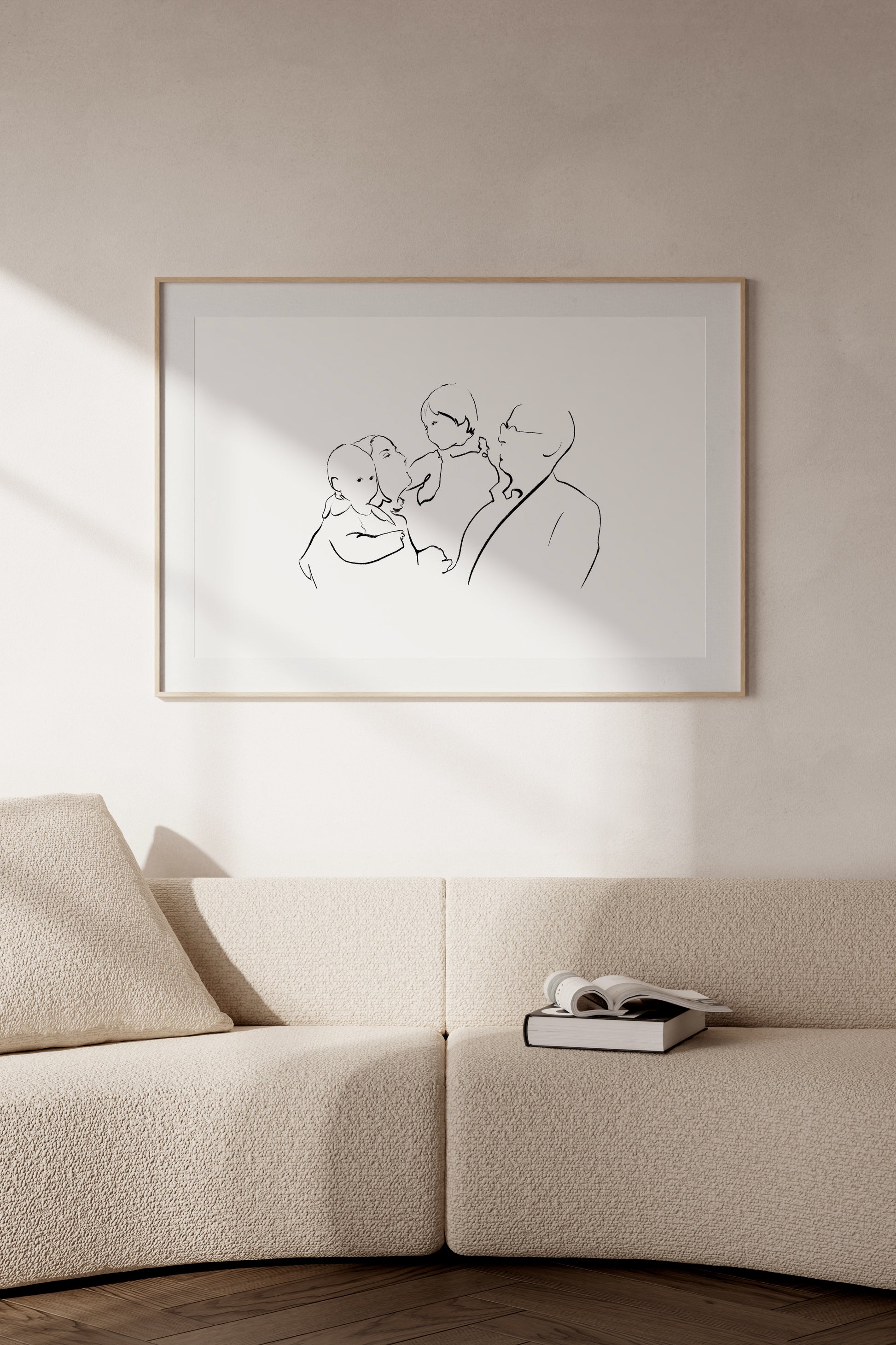 Custom hand-drawn line portrait from photo — Entrelinhas RIMA lab