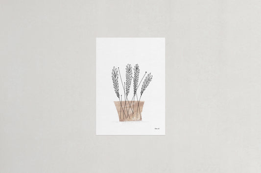 Wheat botanical art print, Herbário by RIMA lab
